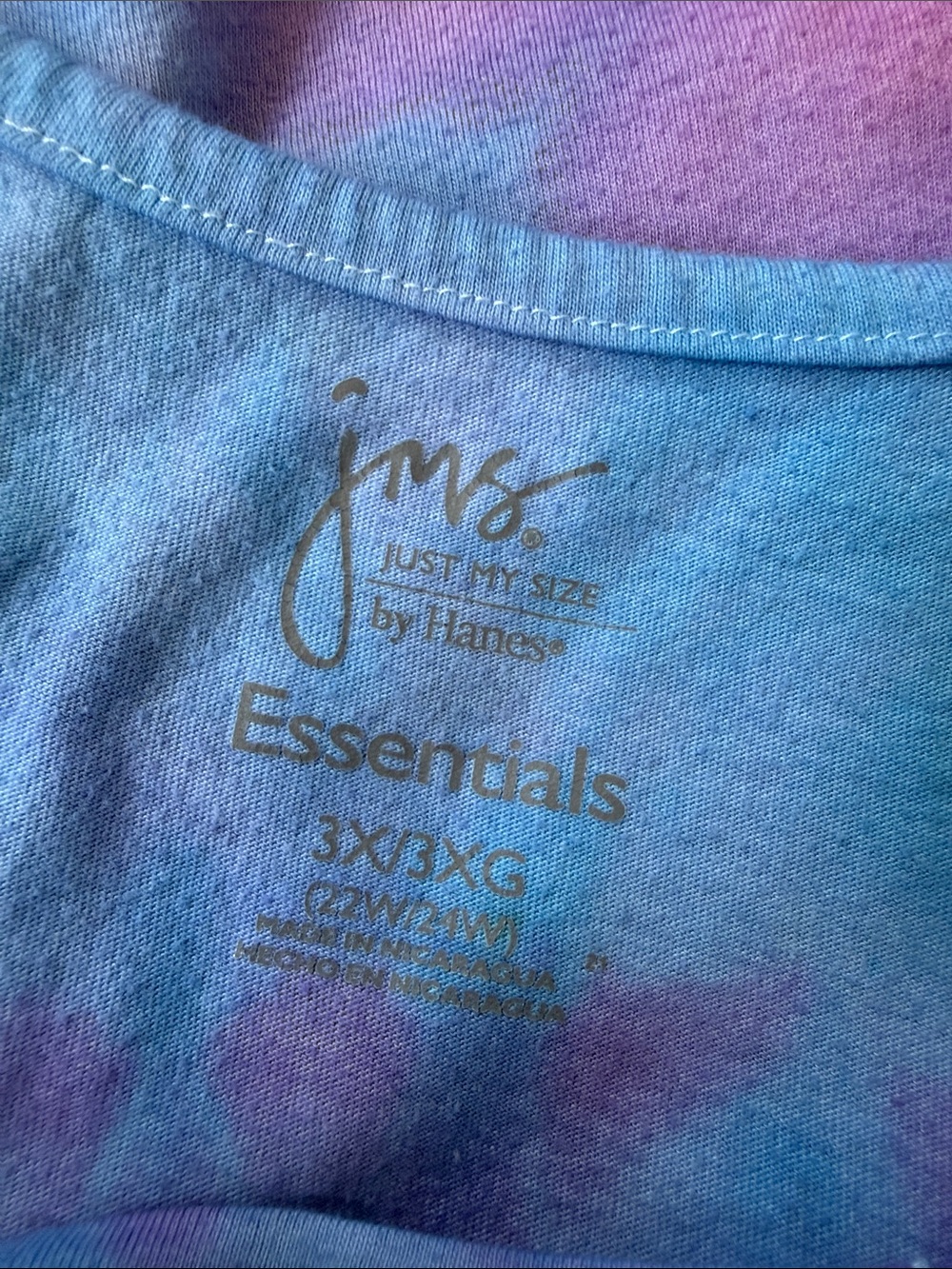 Tie-Dye Sleeveless V-Neck Tank Top - Blue & Pink - Picture 6 of 7